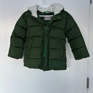 Primary Forest Green Kids Puffer Coat